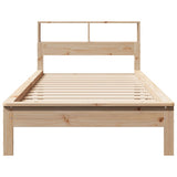 Bookcase bed without mattress 75x190 cm solid pine wood