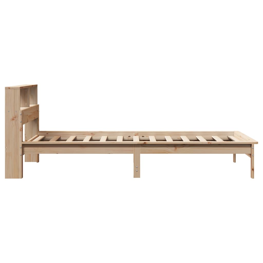 Lit bibliothèque sans matelas 75x190 cm bois de pin massif