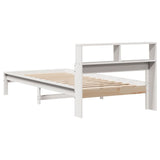 White library bed without mattress 75x190cm solid pine wood