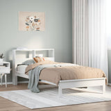 White library bed without mattress 75x190cm solid pine wood