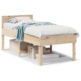 Bed frame without mattress 90x200 cm solid pine wood