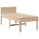 Bed frame without mattress 90x200 cm solid pine wood