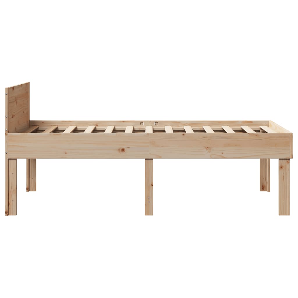 Bed frame without mattress 90x200 cm solid pine wood