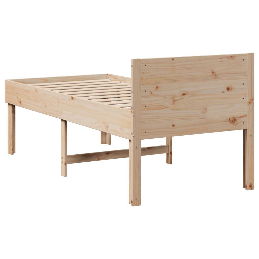 Bed frame without mattress 90x200 cm solid pine wood