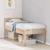 Bed frame without mattress 90x200 cm solid pine wood