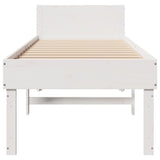 Cadre de lit sans matelas blanc 90x200 cm bois de pin massif