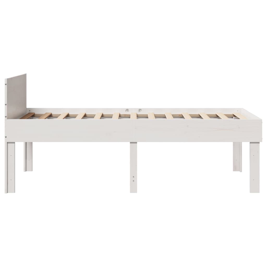 Cadre de lit sans matelas blanc 90x200 cm bois de pin massif