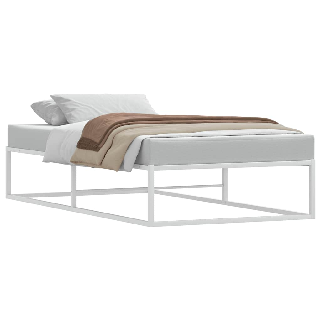 Cadre de lit sans matelas blanc 90x200 cm métal