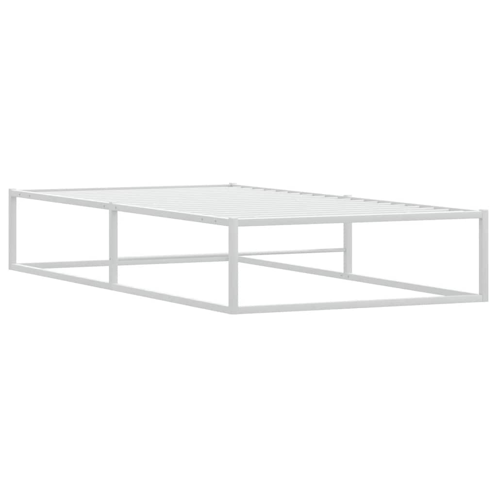 Cadre de lit sans matelas blanc 90x200 cm métal