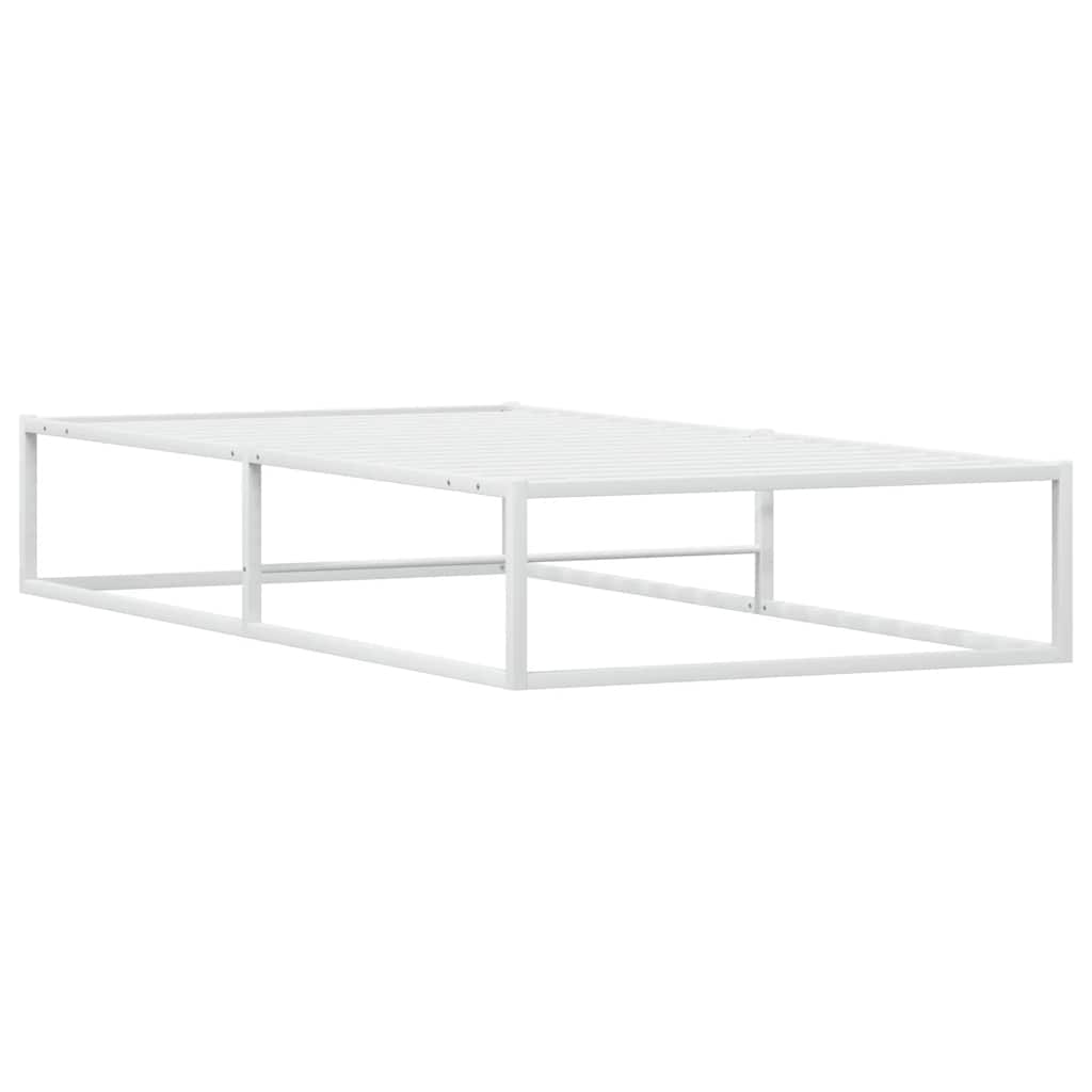 Cadre de lit sans matelas blanc 90x200 cm métal