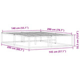 Bettgestell ohne Matratze weiß 140x200 cm aus Metall