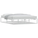 Bed frame without mattress white 160x200 cm metal