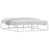 Bed frame without mattress white 160x200 cm metal