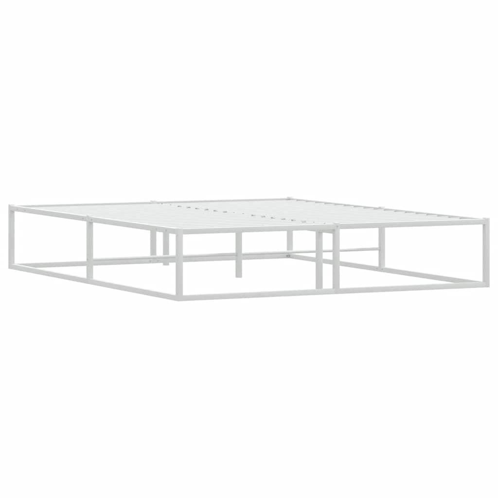 Bed frame without mattress white 160x200 cm metal