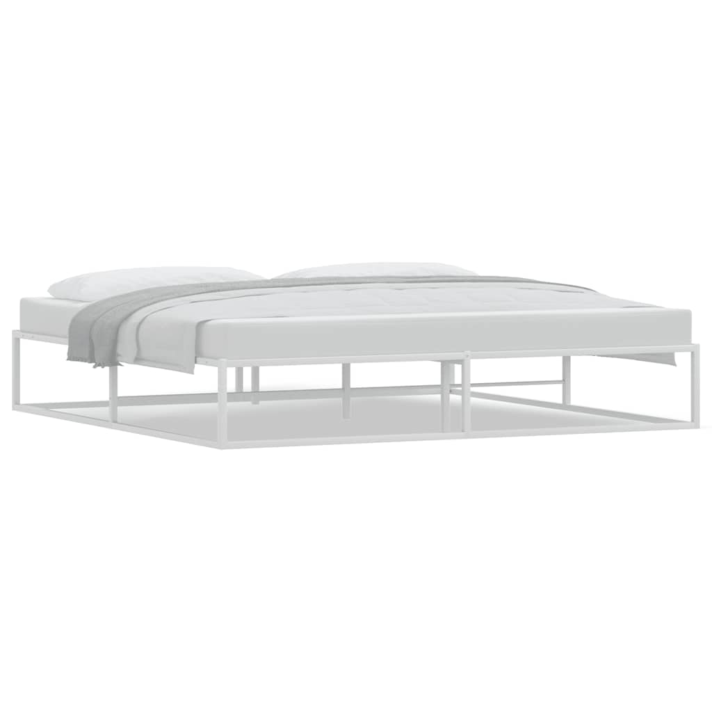 Bed frame without mattress white 200x200 cm metal