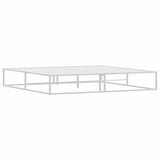 Bed frame without mattress white 200x200 cm metal