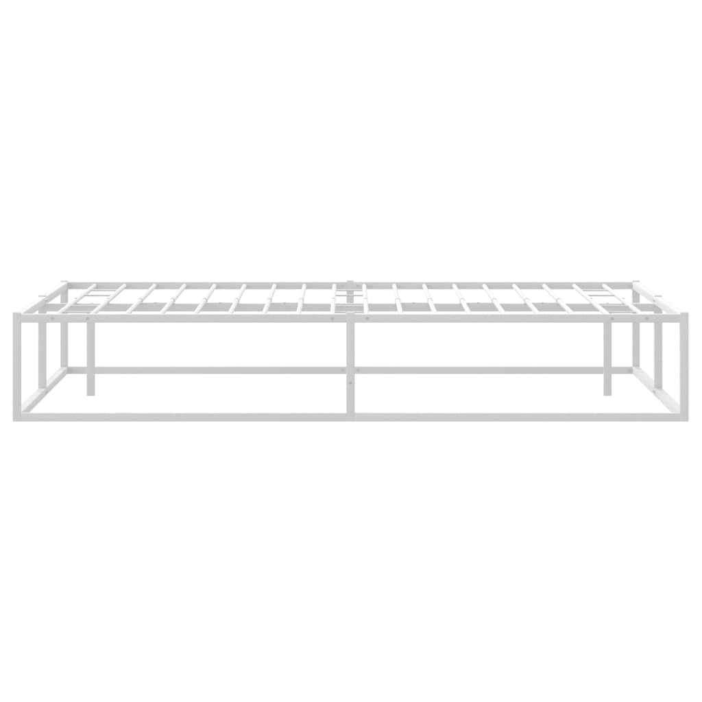 Bed frame without mattress white 200x200 cm metal