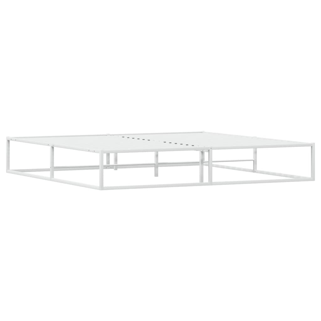 Bed frame without mattress white 200x200 cm metal