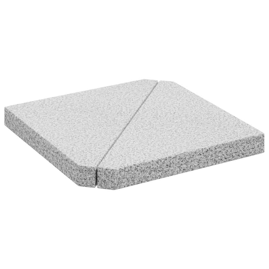 Plaques de poids de parasol 2 pcs triangulaire granit gris 14kg