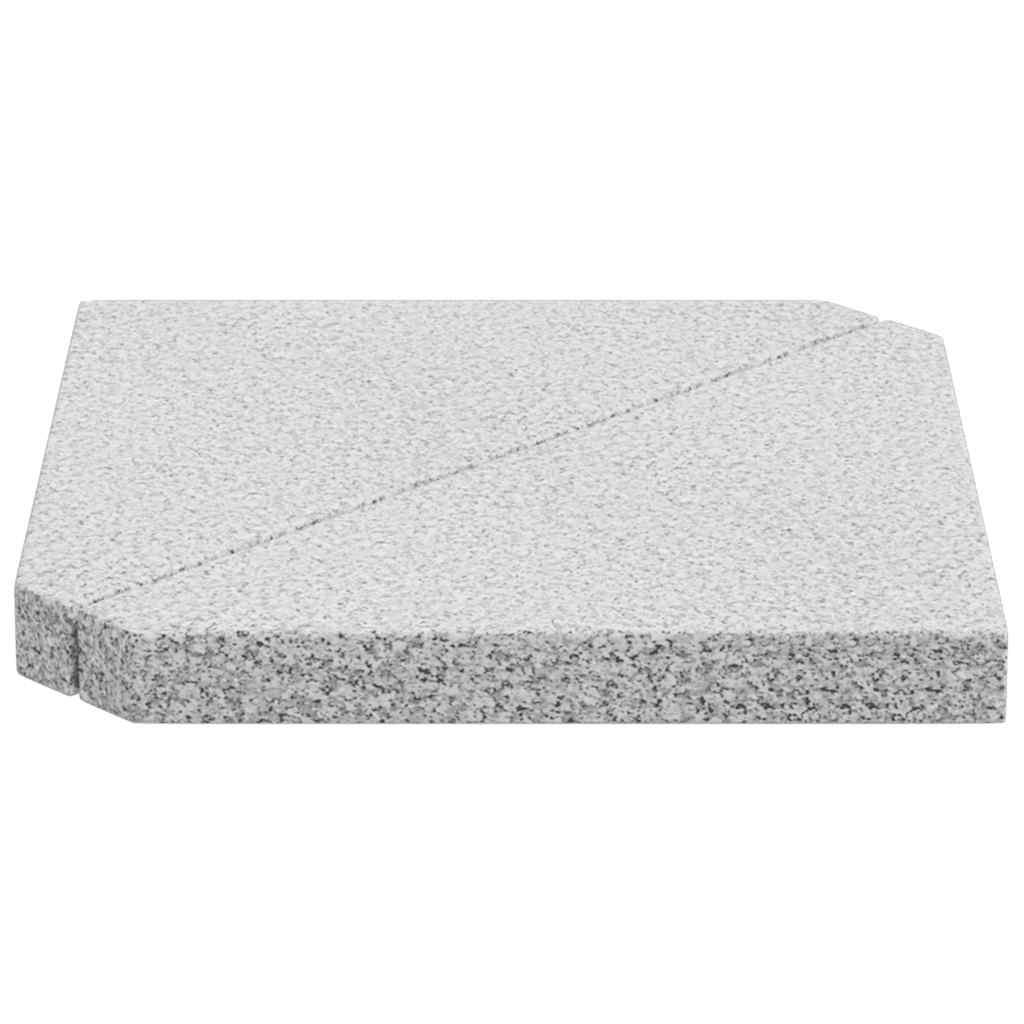 Plaques de poids de parasol 2 pcs triangulaire granit gris 14kg