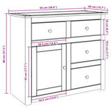 Buffet avec tiroirs Panama 93x40x80 cm bois massif de pin