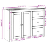 Buffet avec tiroirs Panama 112x40x80 cm bois massif de pin