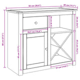 Buffet avec tiroir Panama 93x40x80 cm bois massif de pin