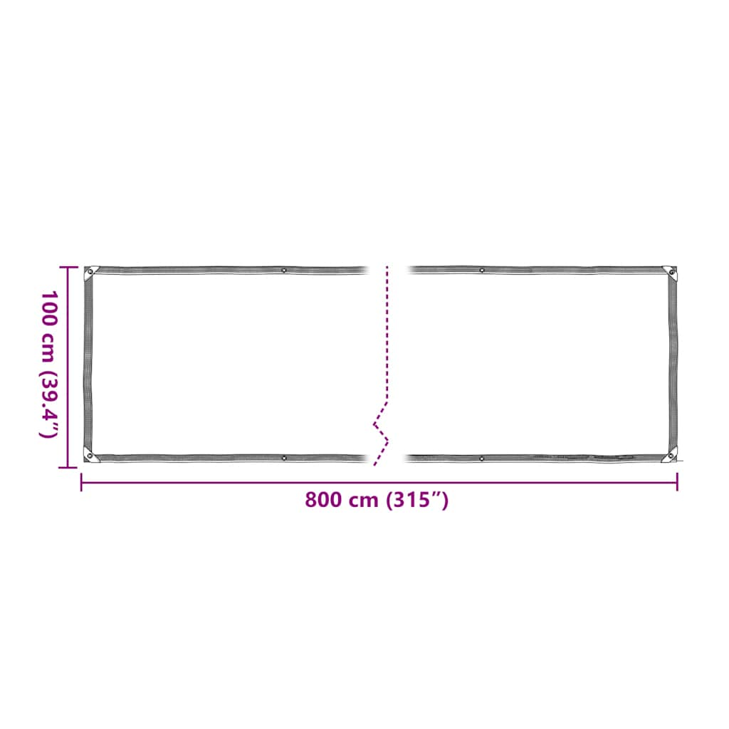 Housse de protection plantes avec œillets 1x8 m polyéthylène