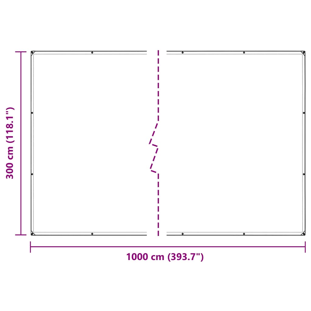 Couverture végétale avec œillets 3x10 m PVC