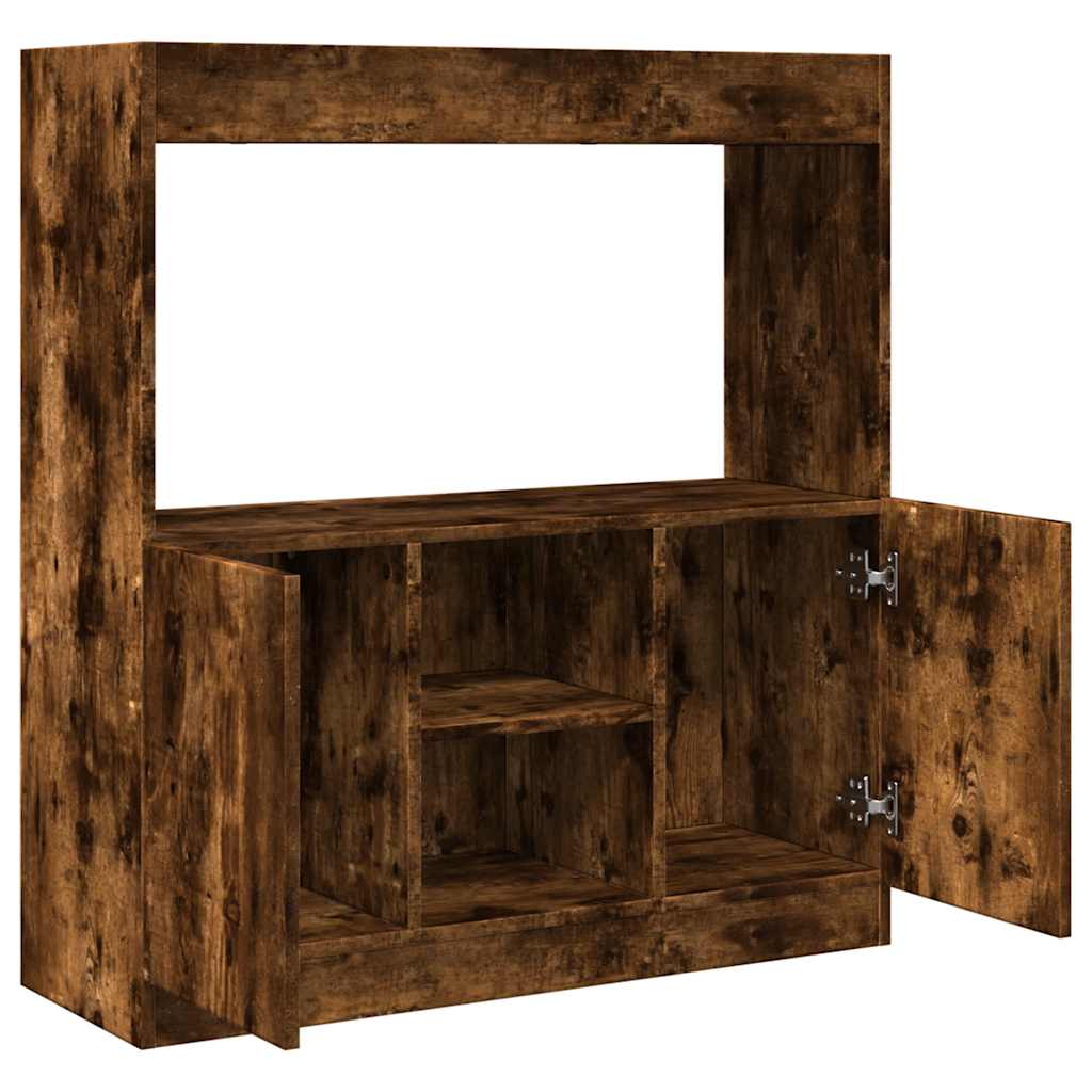 Buffet haut chêne fumé 92x33x100 cm bois d'ingénierie