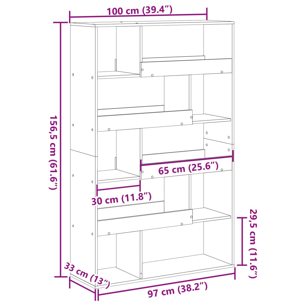 Cloison de séparation blanc 100x33x156,5 cm bois d'ingénierie