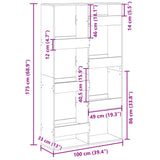 Cloison de séparation chêne sonoma 100x33x175cm bois ingénierie