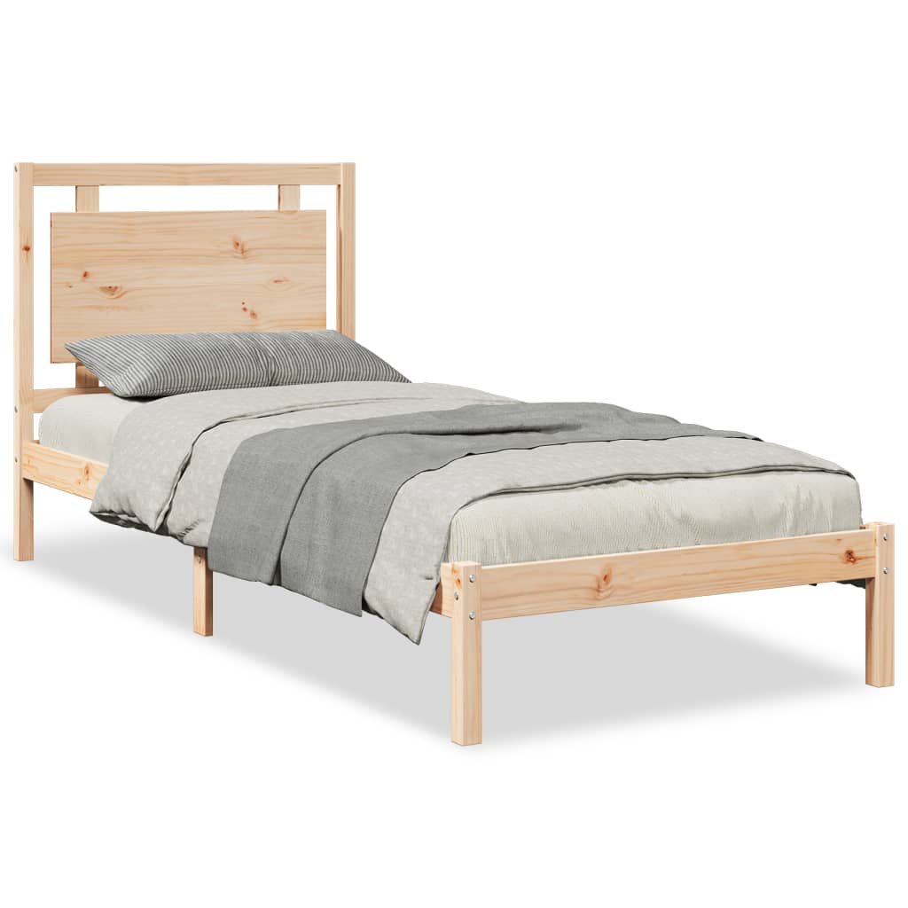 Cadre de lit extra long sans matelas 90x210 cm bois massif