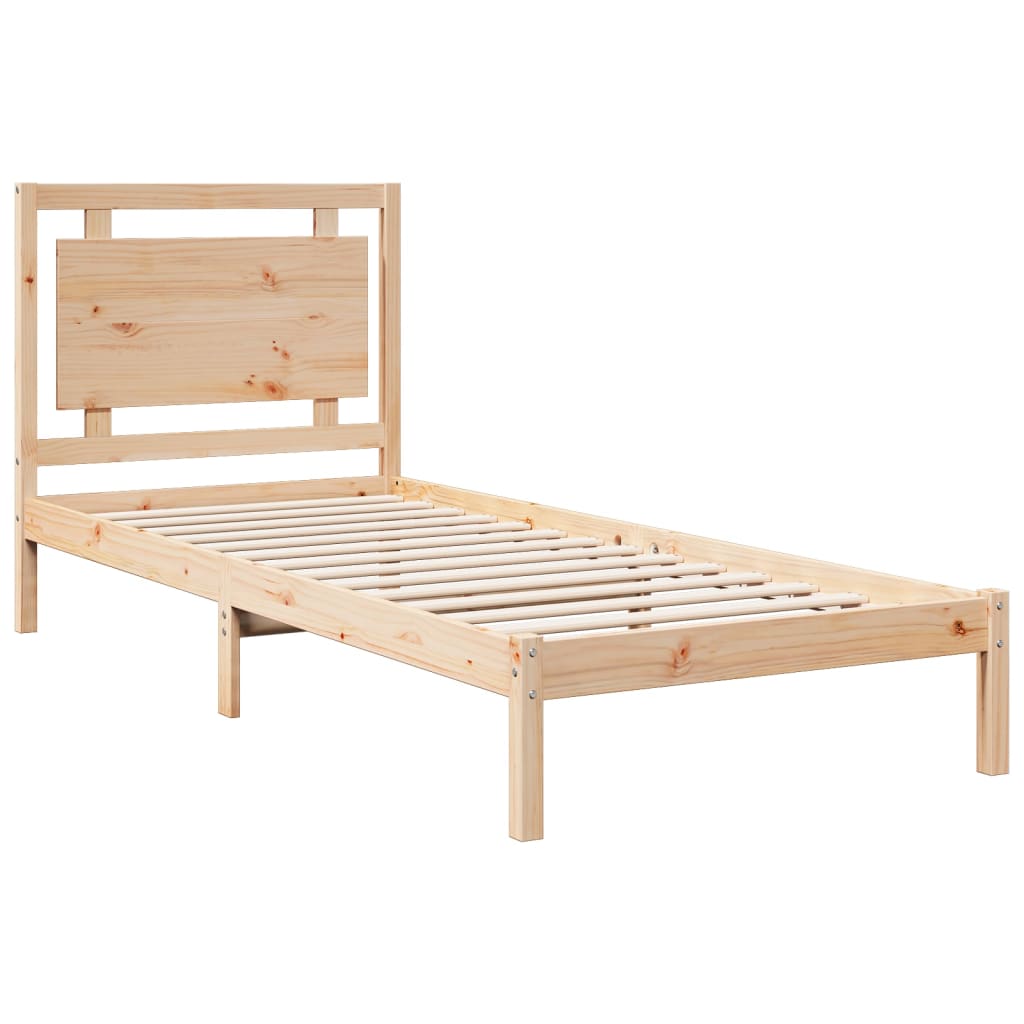 Cadre de lit extra long sans matelas 90x210 cm bois massif