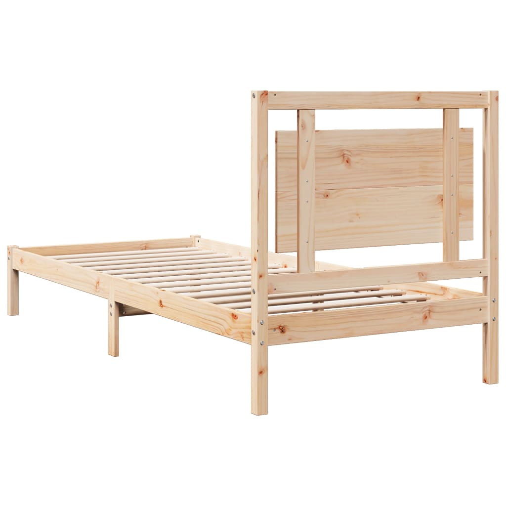 Cadre de lit extra long sans matelas 90x210 cm bois massif