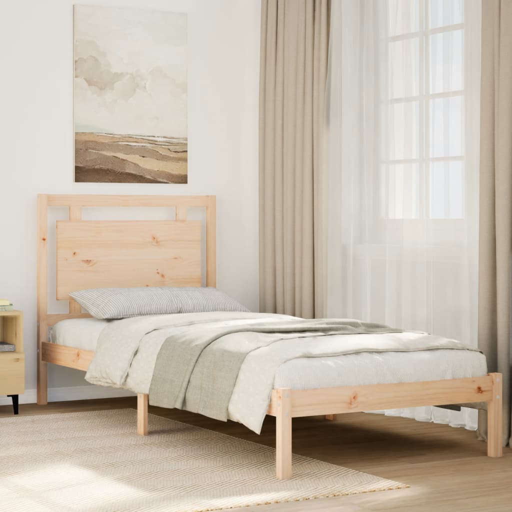 Cadre de lit extra long sans matelas 90x210 cm bois massif