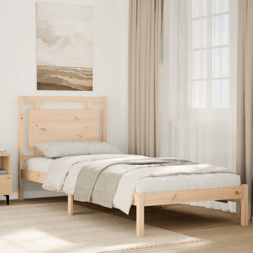 Cadre de lit extra long sans matelas 100x210 cm bois massif