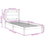 Cadre de lit extra long sans matelas 100x210 cm bois massif