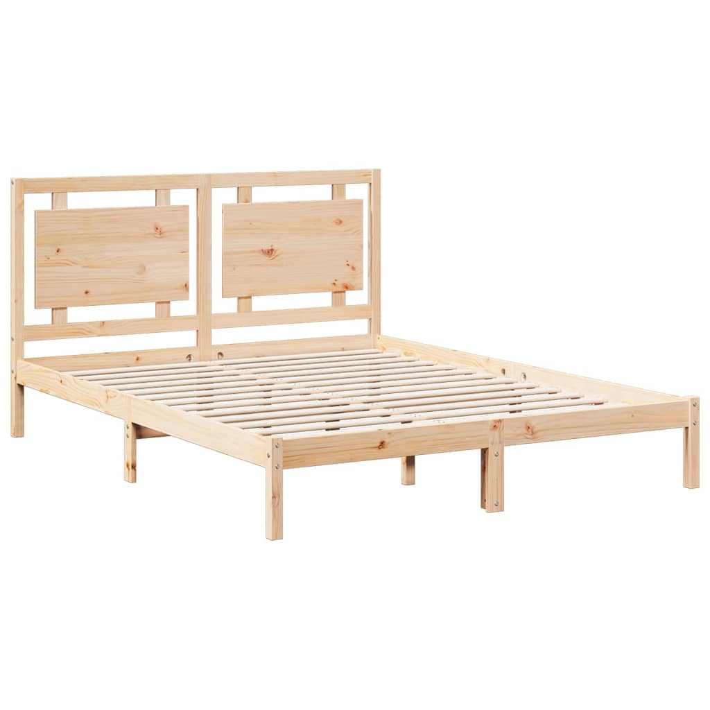 Cadre de lit extra long sans matelas 140x210 cm bois massif