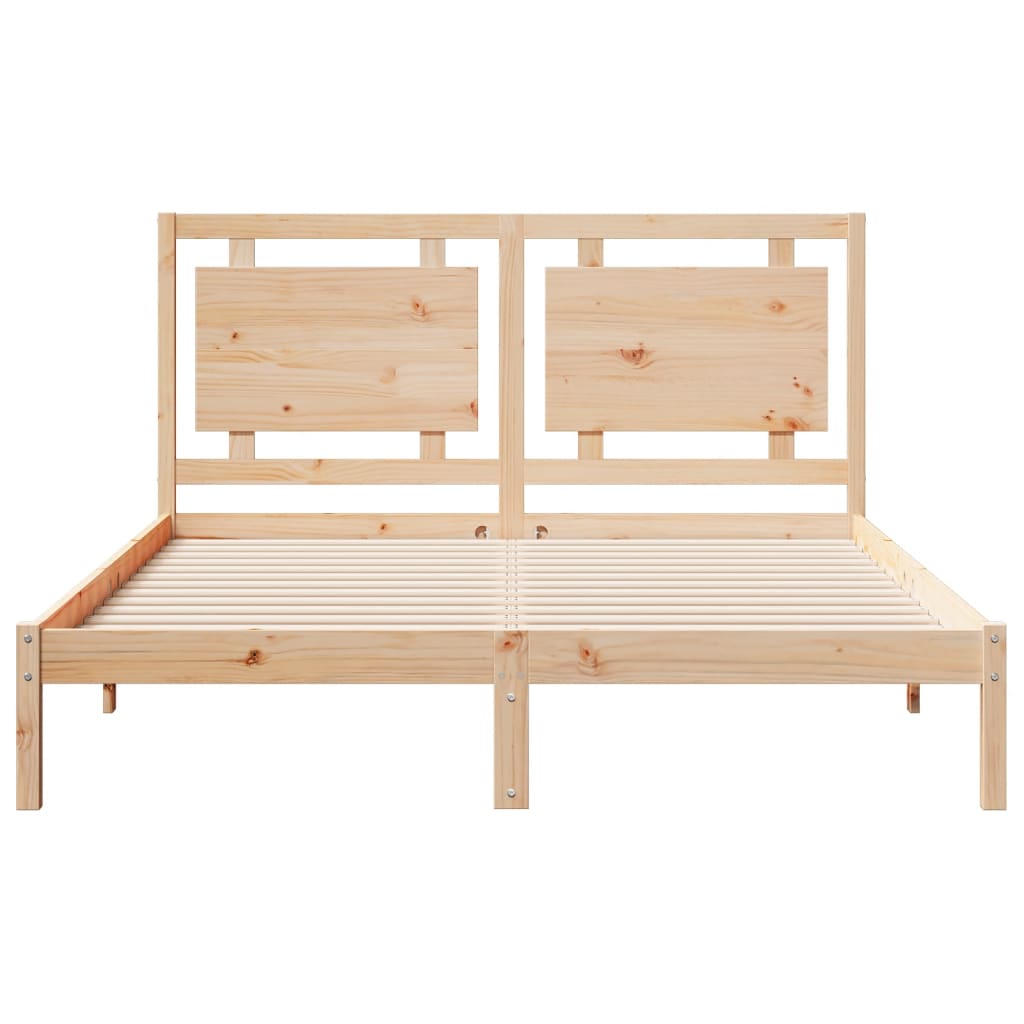 Cadre de lit extra long sans matelas 140x210 cm bois massif