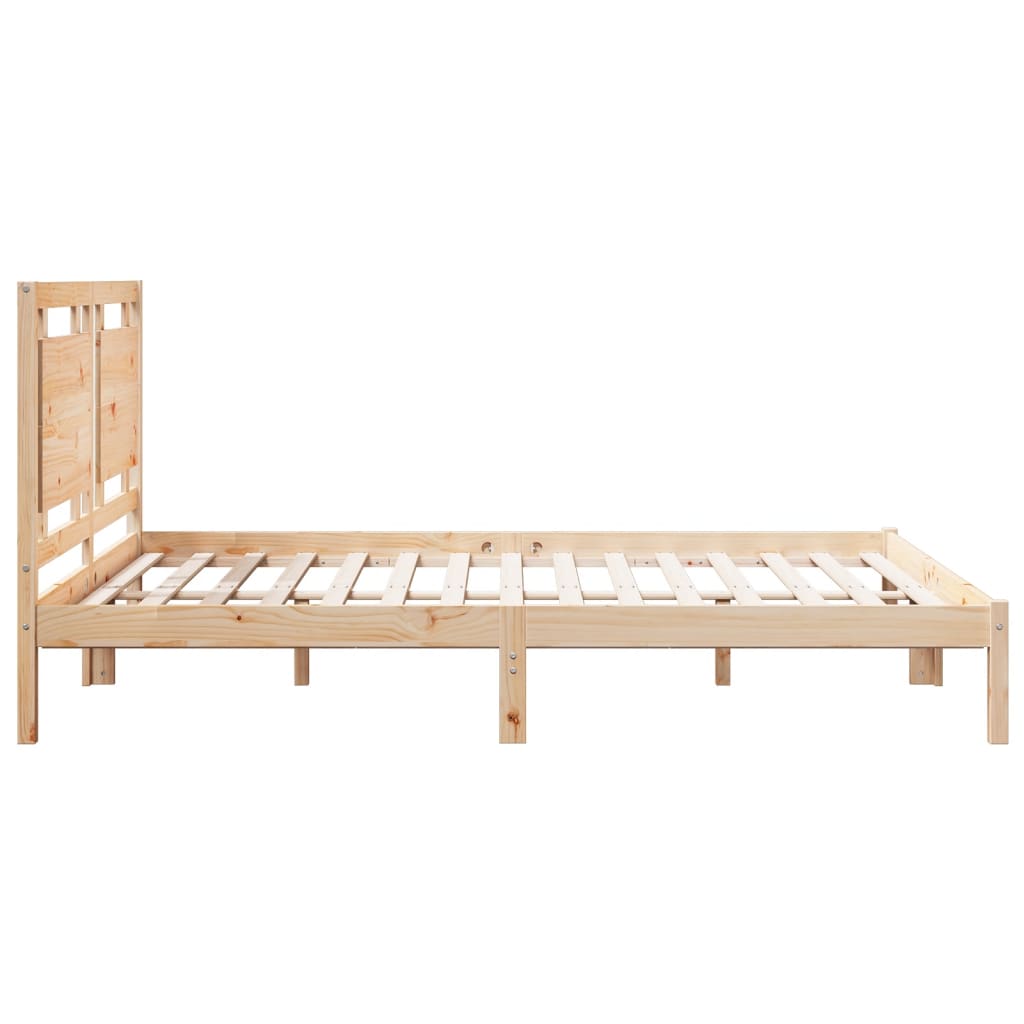 Cadre de lit extra long sans matelas 140x210 cm bois massif