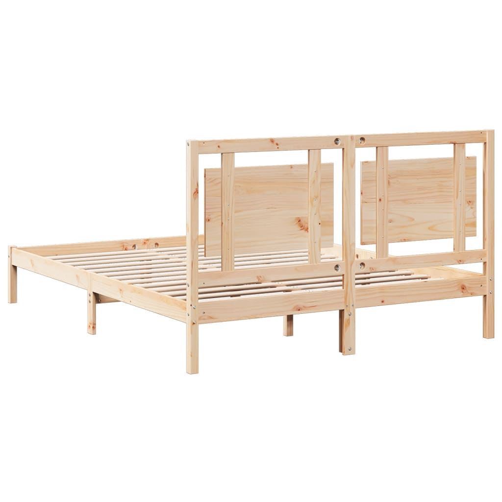 Cadre de lit extra long sans matelas 140x210 cm bois massif