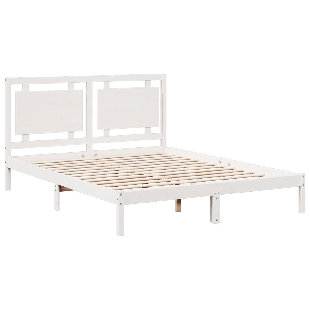 Extra long bed frame without mattress 140x210 cm solid wood