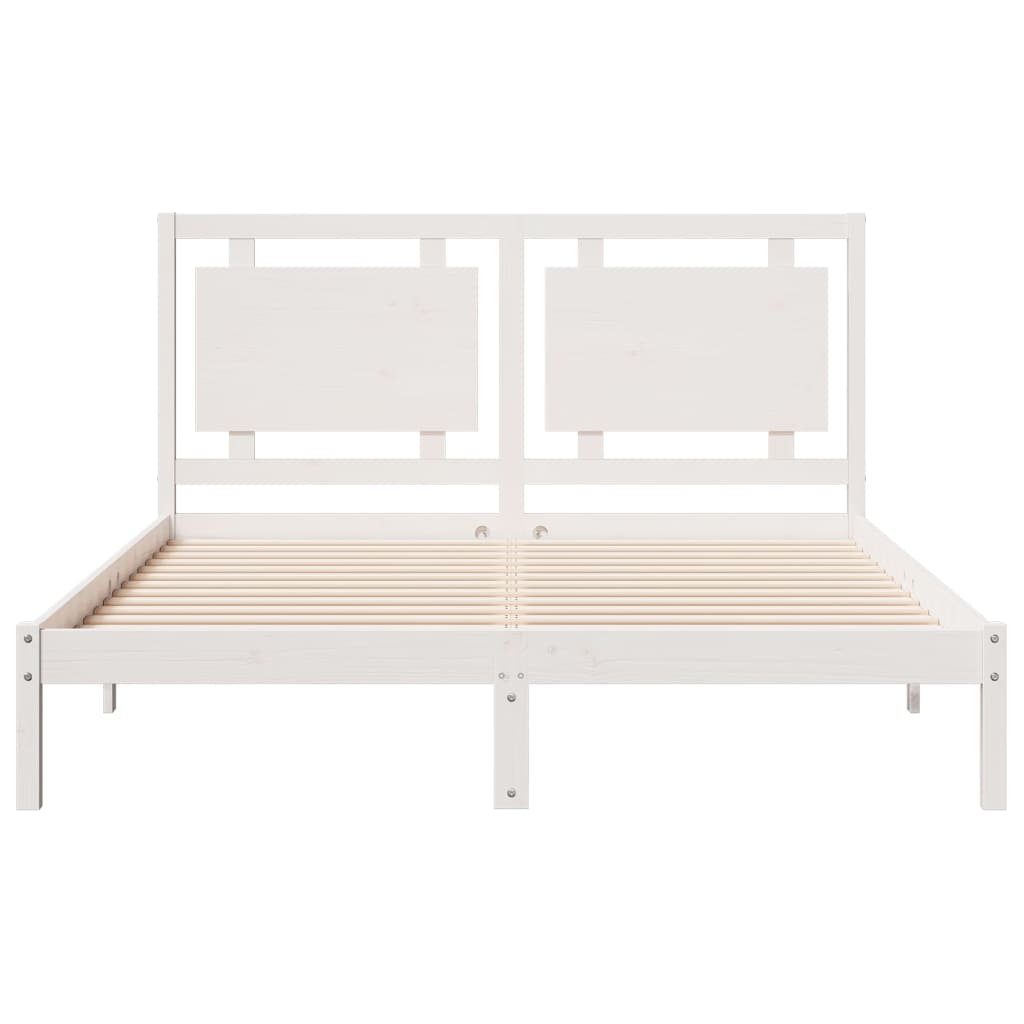 Extra long bed frame without mattress 140x210 cm solid wood