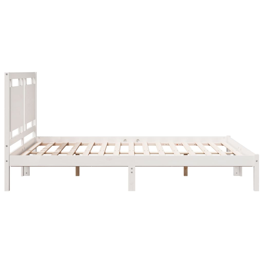 Cadre de lit extra long sans matelas 140x210 cm bois massif