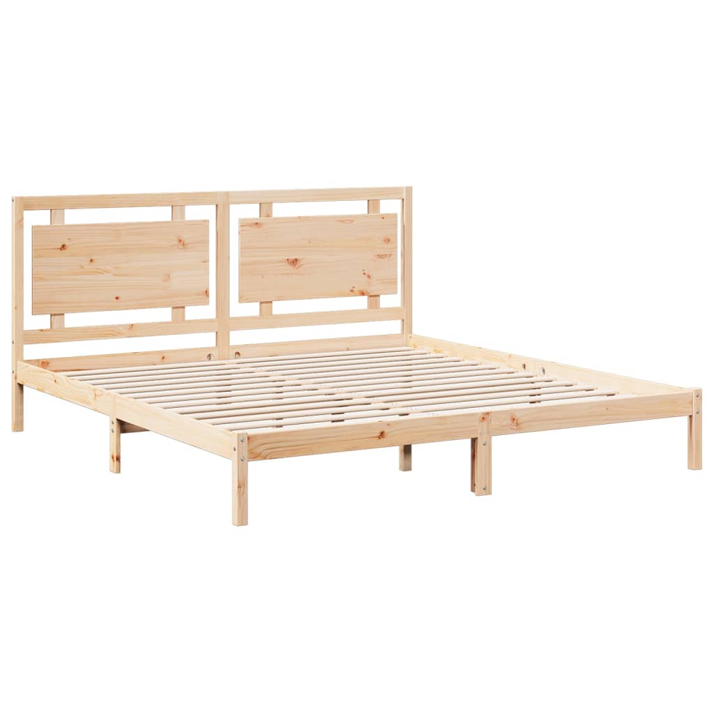 Cadre de lit extra long sans matelas 180x210 cm bois massif