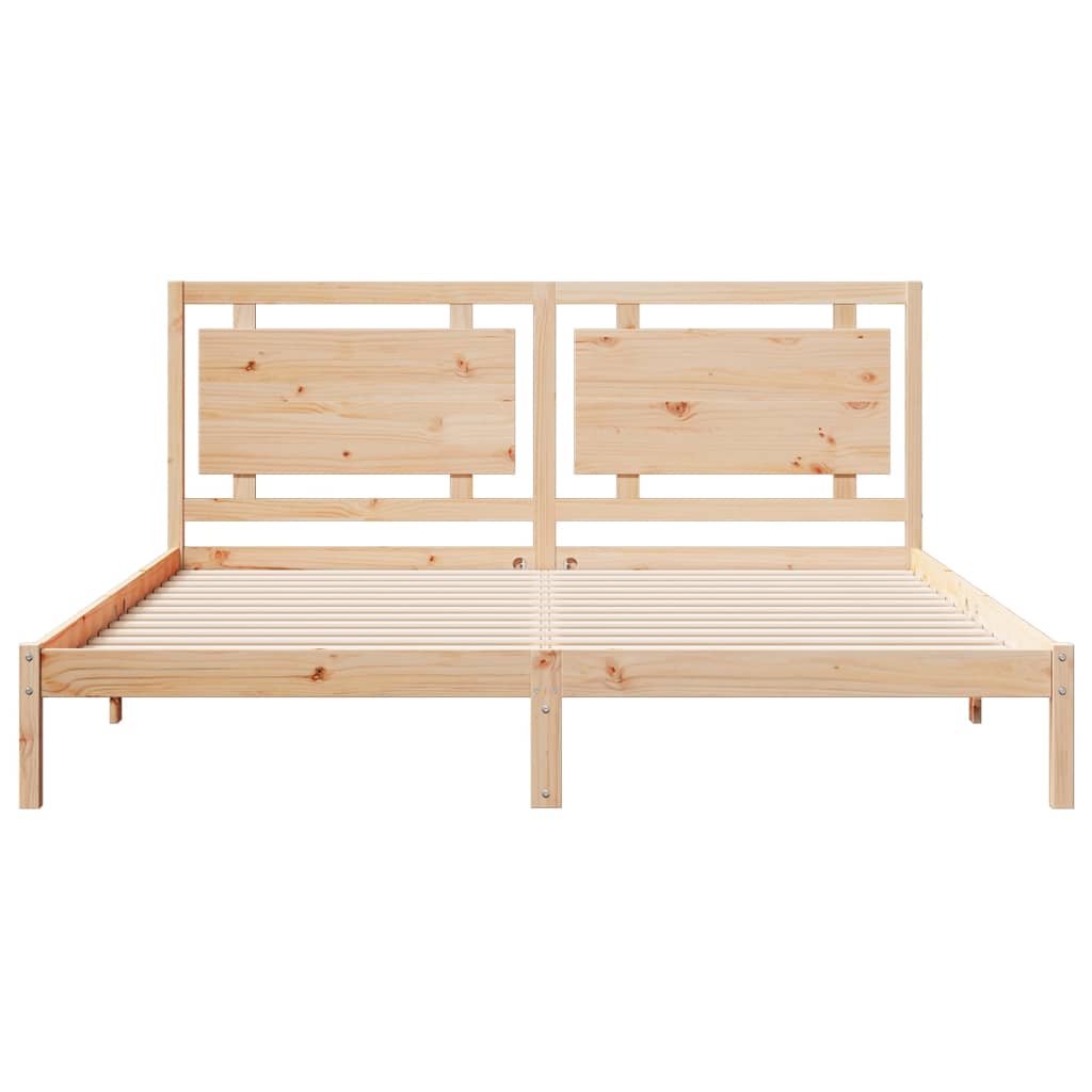 Cadre de lit extra long sans matelas 180x210 cm bois massif