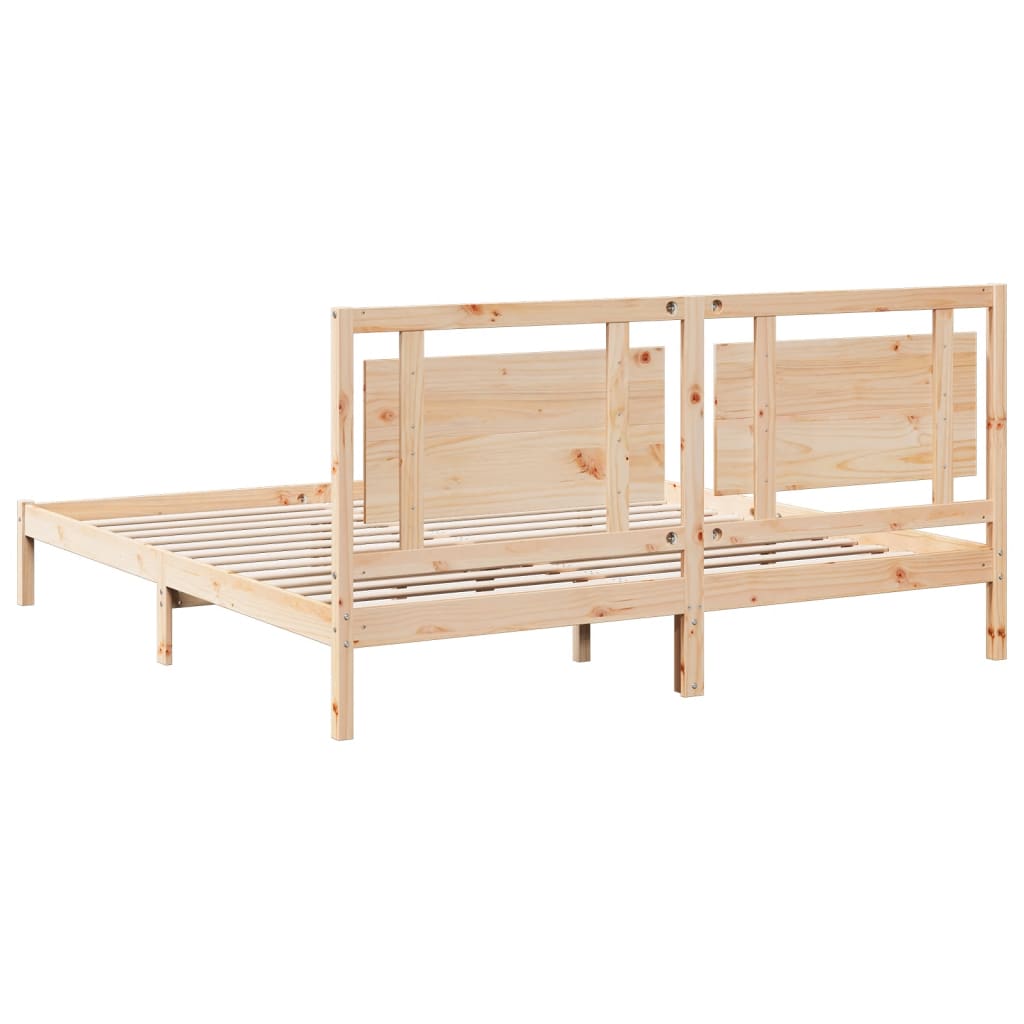 Cadre de lit extra long sans matelas 180x210 cm bois massif