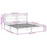 Cadre de lit extra long sans matelas 180x210 cm bois massif