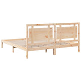 Cadre de lit extra long sans matelas 200x210 cm bois massif